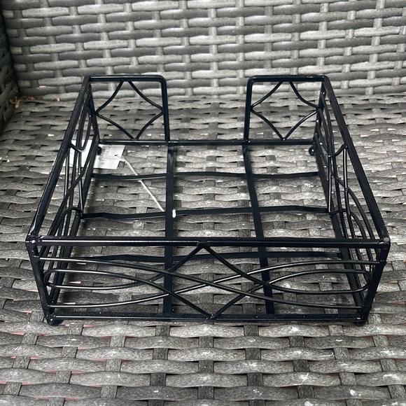 October Hill Black Metal Napkin Holder w Cypress Hill Pressed Perfect Napkins - Picture 5 of 7